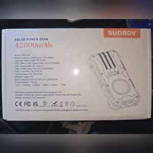 Solar Power Bank 42800mAh - Black